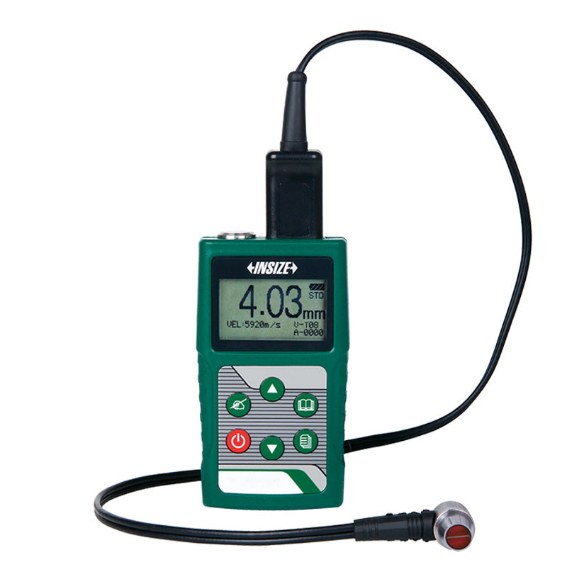 Insize ISU-250C Ultrasonic Thickness Gauge Front View With Cable