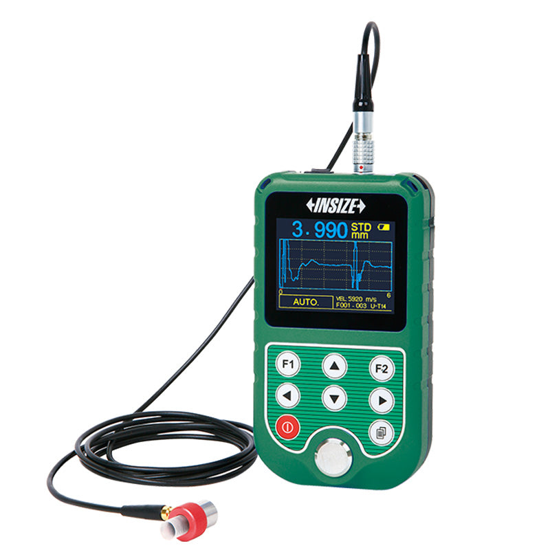 Insize ISU-700D Ultrasonic Thickness Gauge Front View With Cable