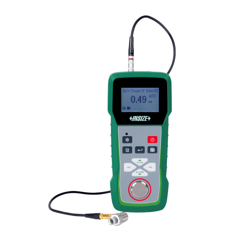 Insize ISU-800D Ultrasonic Thickness Gauge Front View With Cable