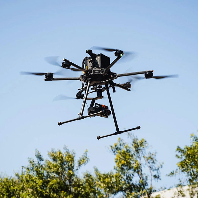 Inspired Flight IF1200A - Blue Herelink In Flight With Payload