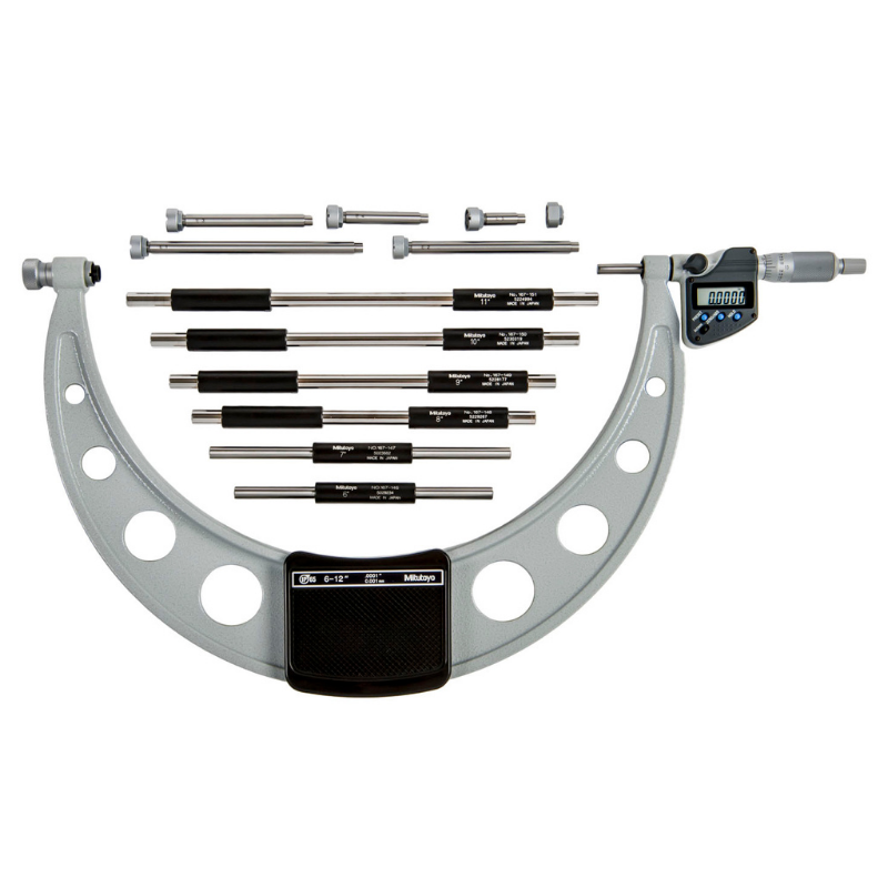Mitutoyo 340-352-30 Digimatic Interchangeable Anvil Outside Micrometer 6-12" SPC IP65